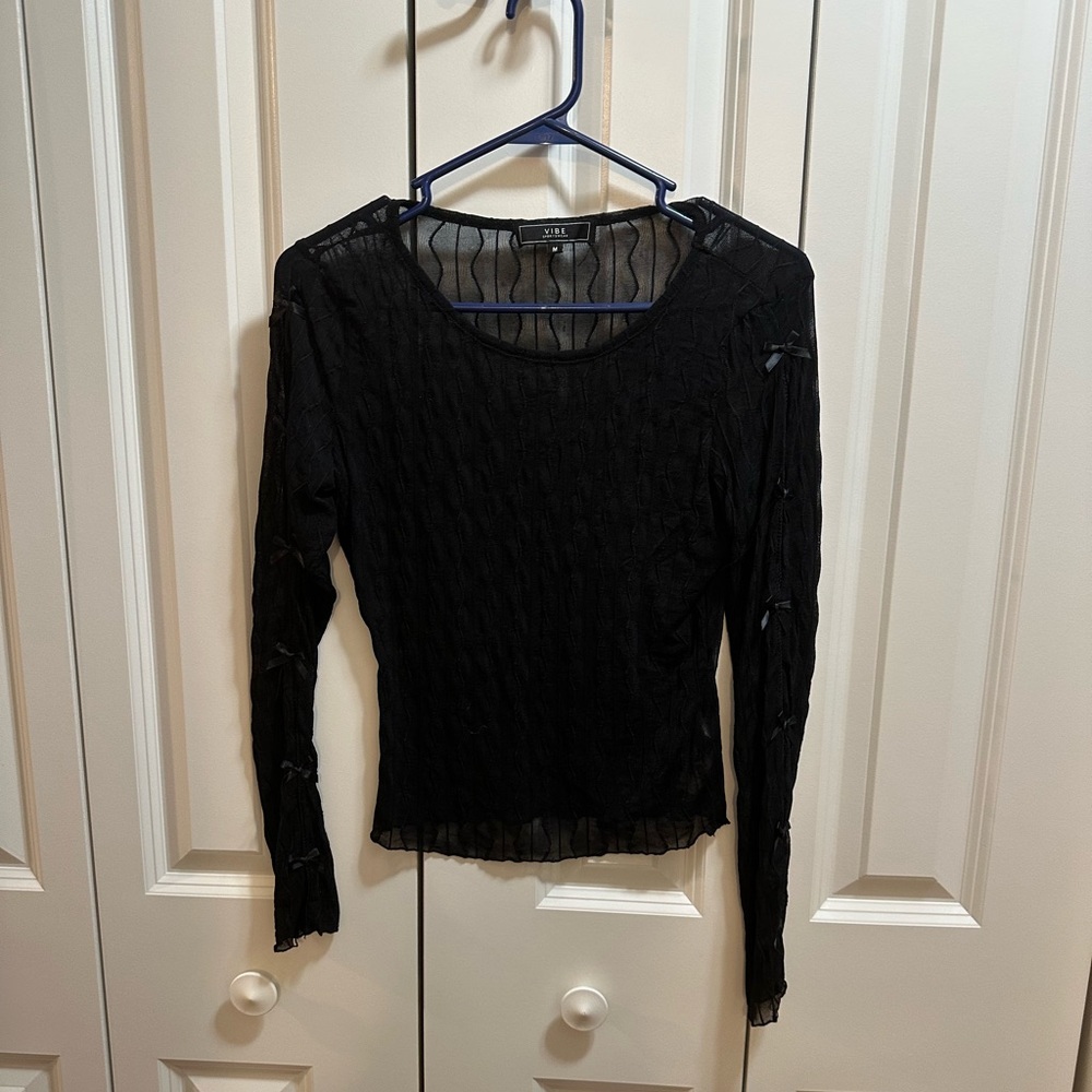 Stylish Black Sheer Top
